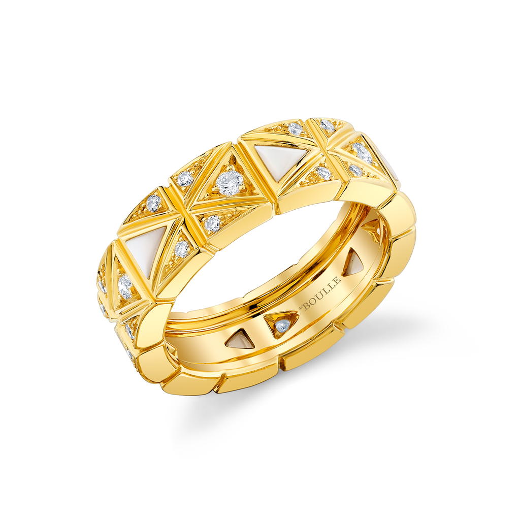deBoulle Collection Mother of Pearl Ring in Yellow Gold