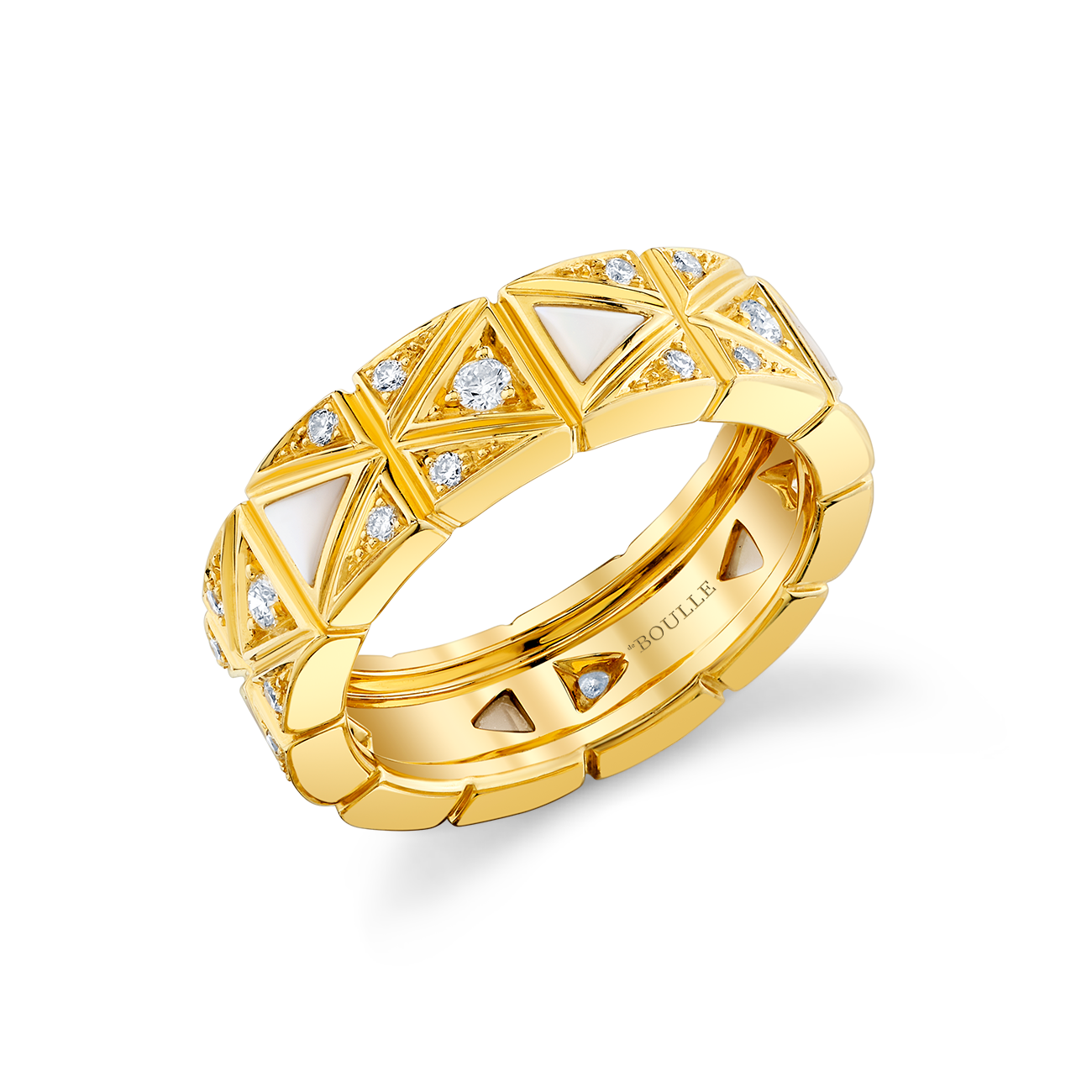 deBoulle Collection Mother of Pearl Ring in Yellow Gold