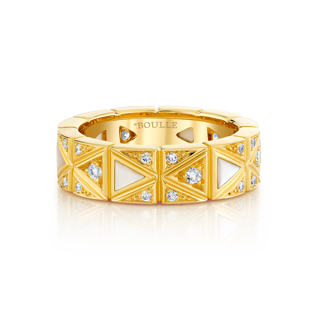 deBoulle Collection Mother of Pearl Ring in Yellow Gold