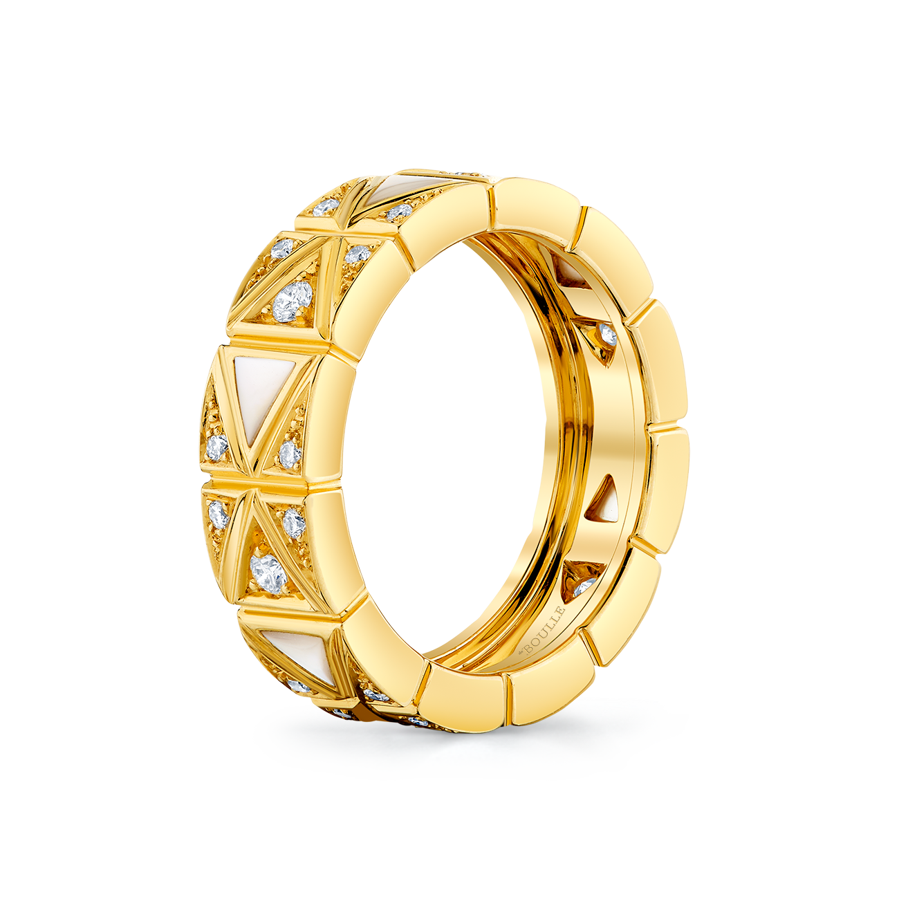 deBoulle Collection Mother of Pearl Ring in Yellow Gold