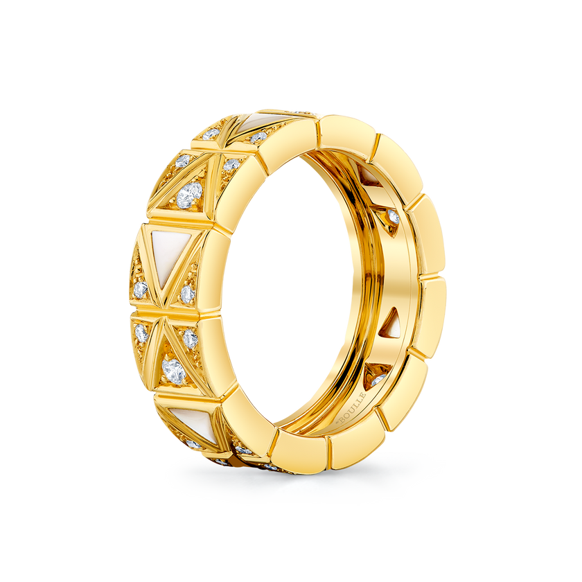 deBoulle Collection Mother of Pearl Ring in Yellow Gold
