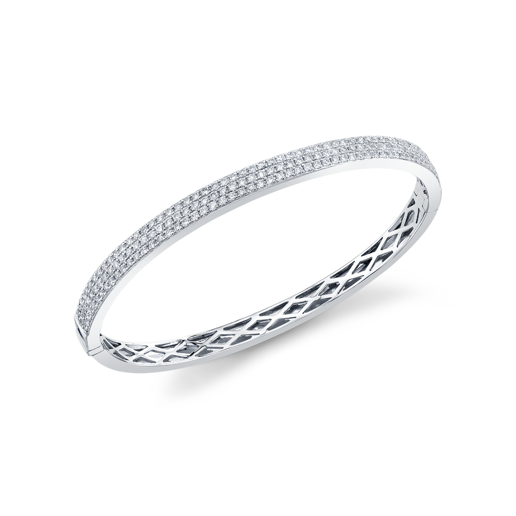 deBoulle Collection Pavé Diamond Bangle in White Gold