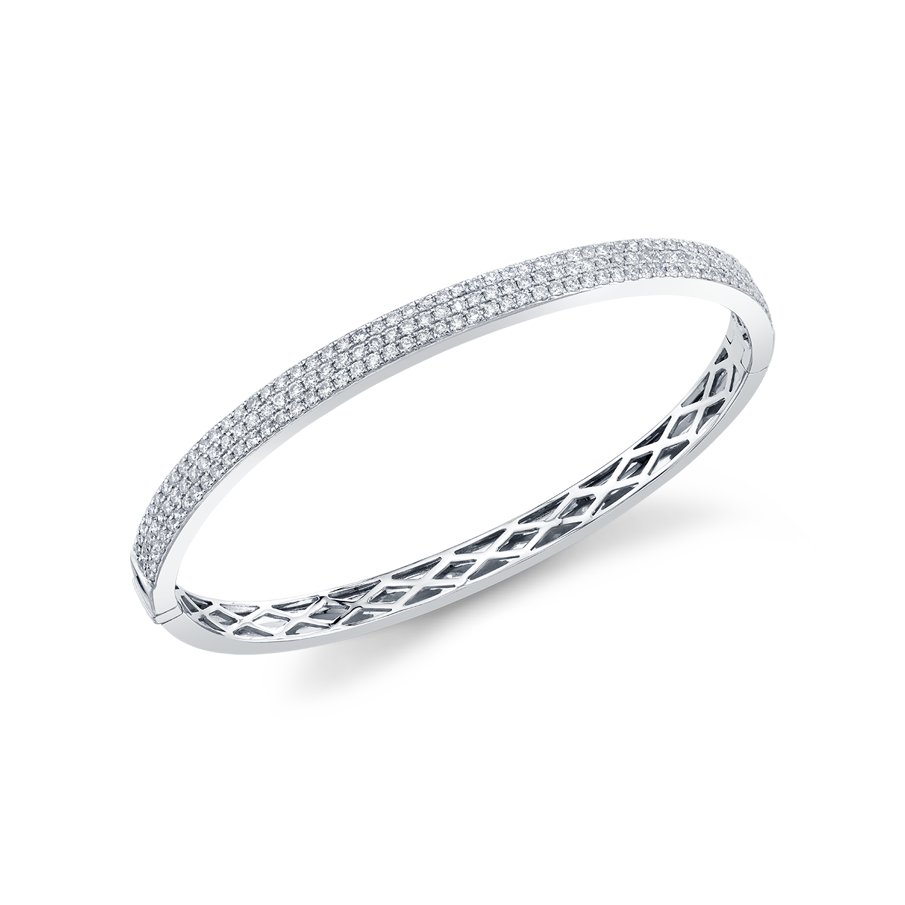 deBoulle Collection Pavé Diamond Bangle in White Gold