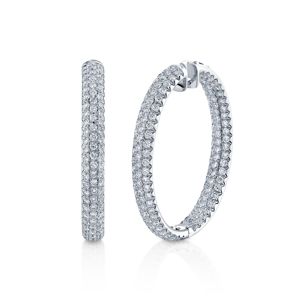 deBoulle Collection Oblong Diamond Hoop Earrings
