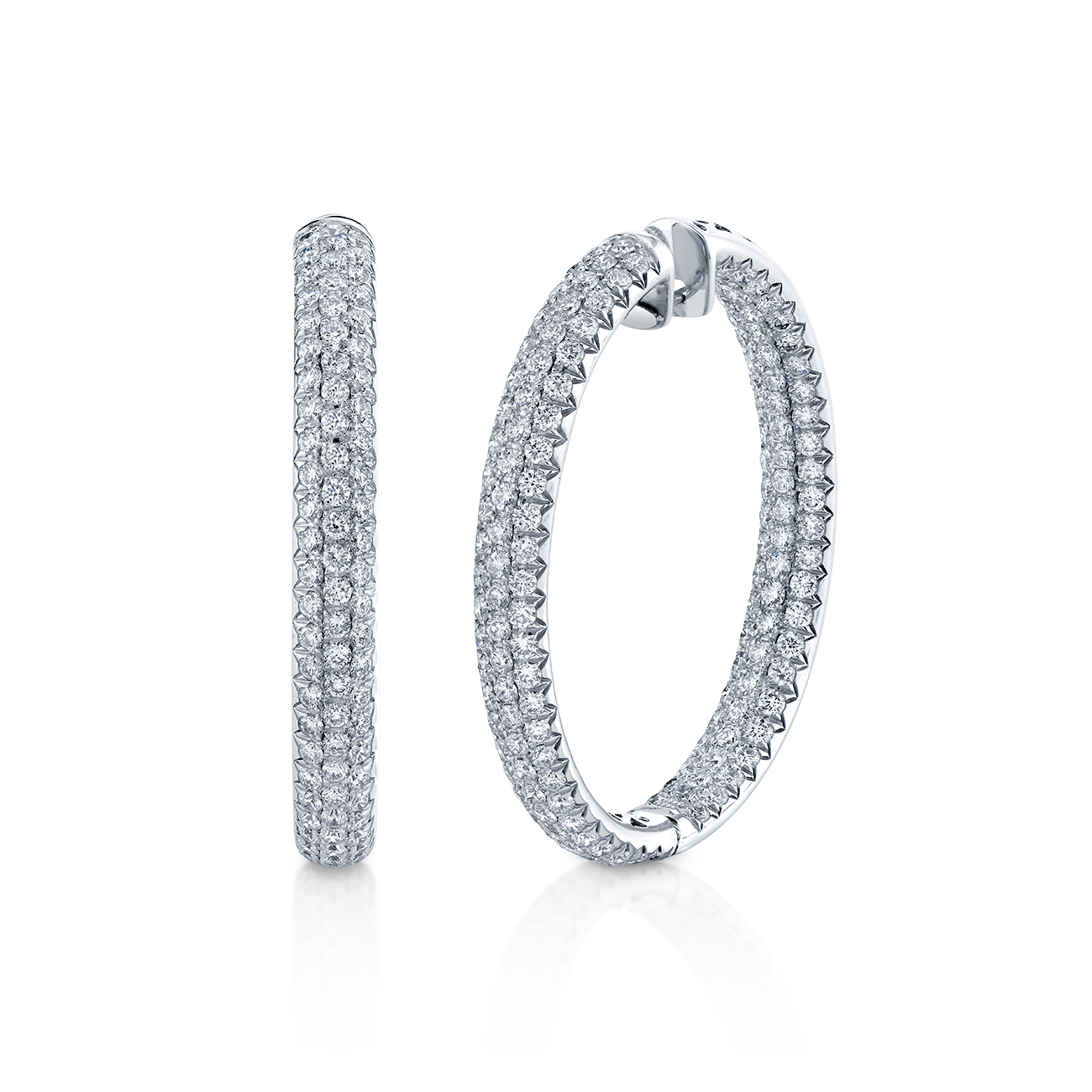 deBoulle Collection Oblong Diamond Hoop Earrings
