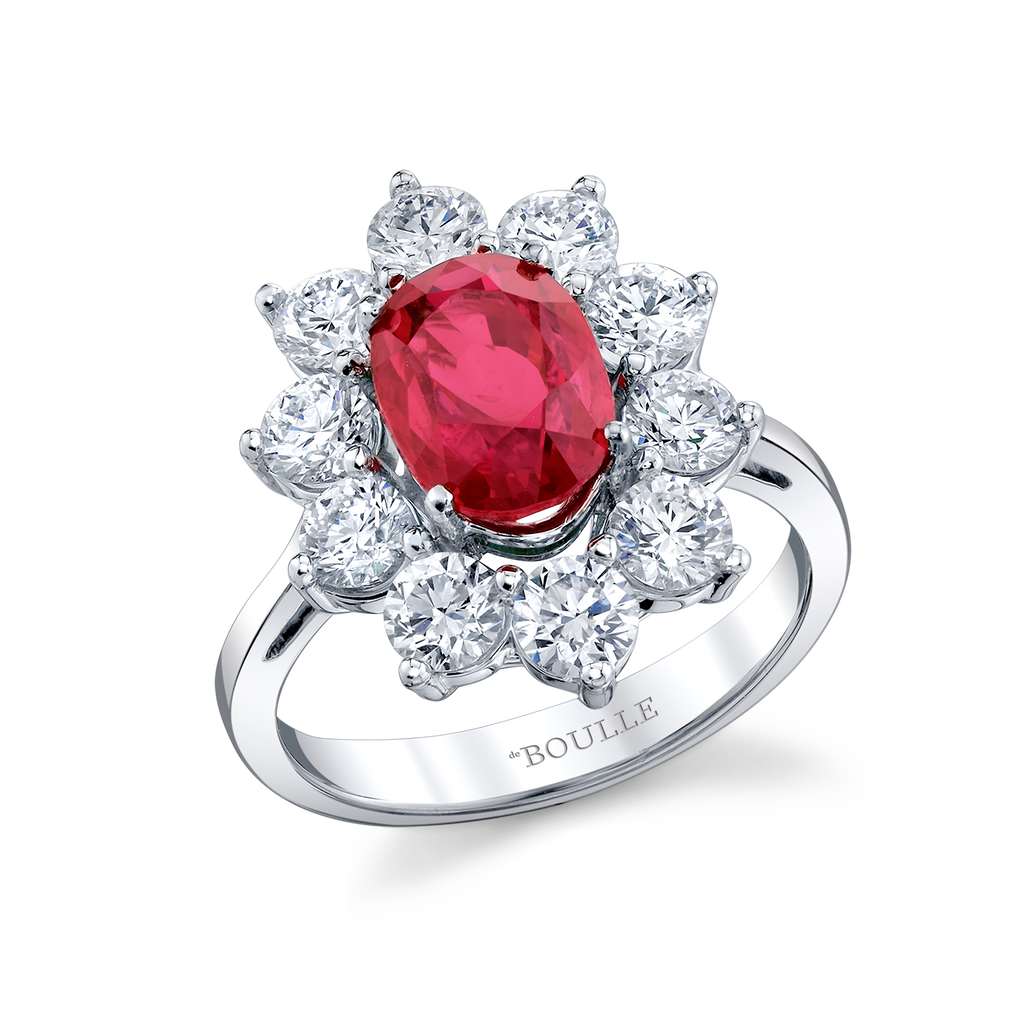 deBoulle High Jewelry Ruby Fleur Diamond Ring
