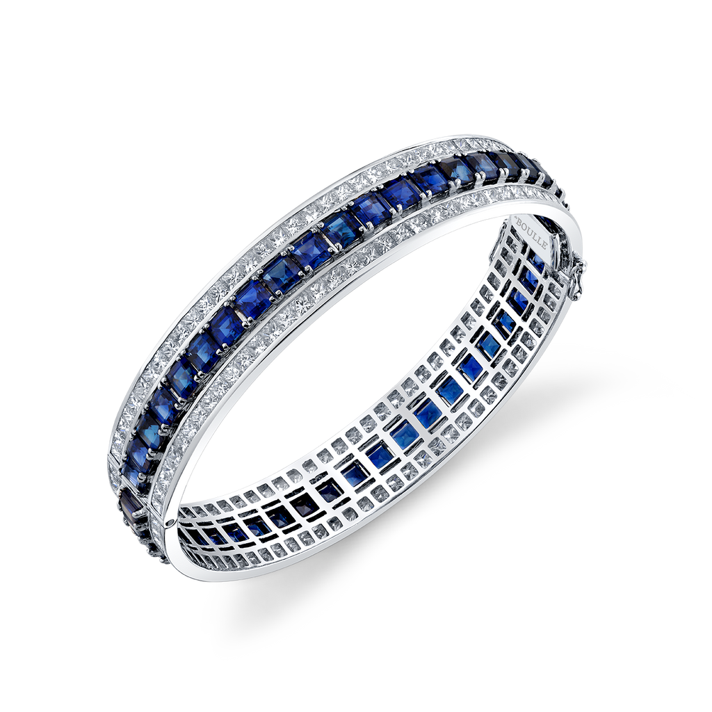 deBoulle High Jewelry Saphire and Diamond Bangle