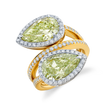 deBoulle High Jewelry Toi Et Moi Ring with Green Diamonds