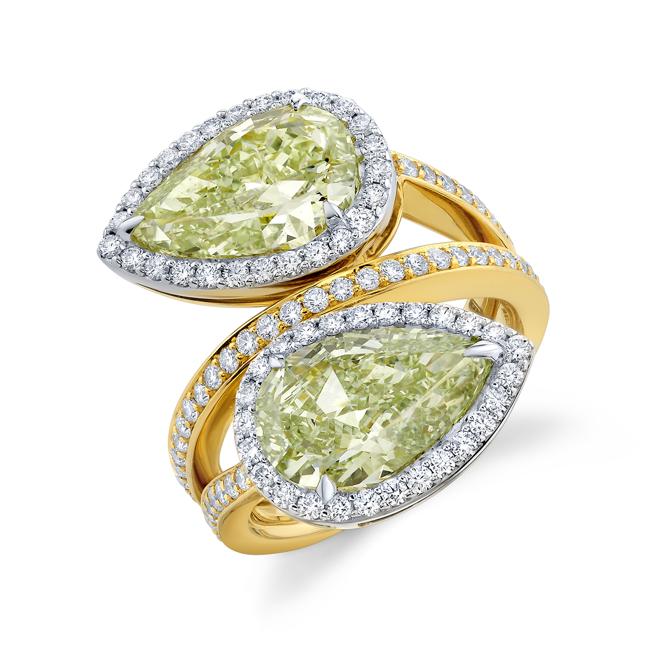 deBoulle High Jewelry Toi Et Moi Ring with Green Diamonds