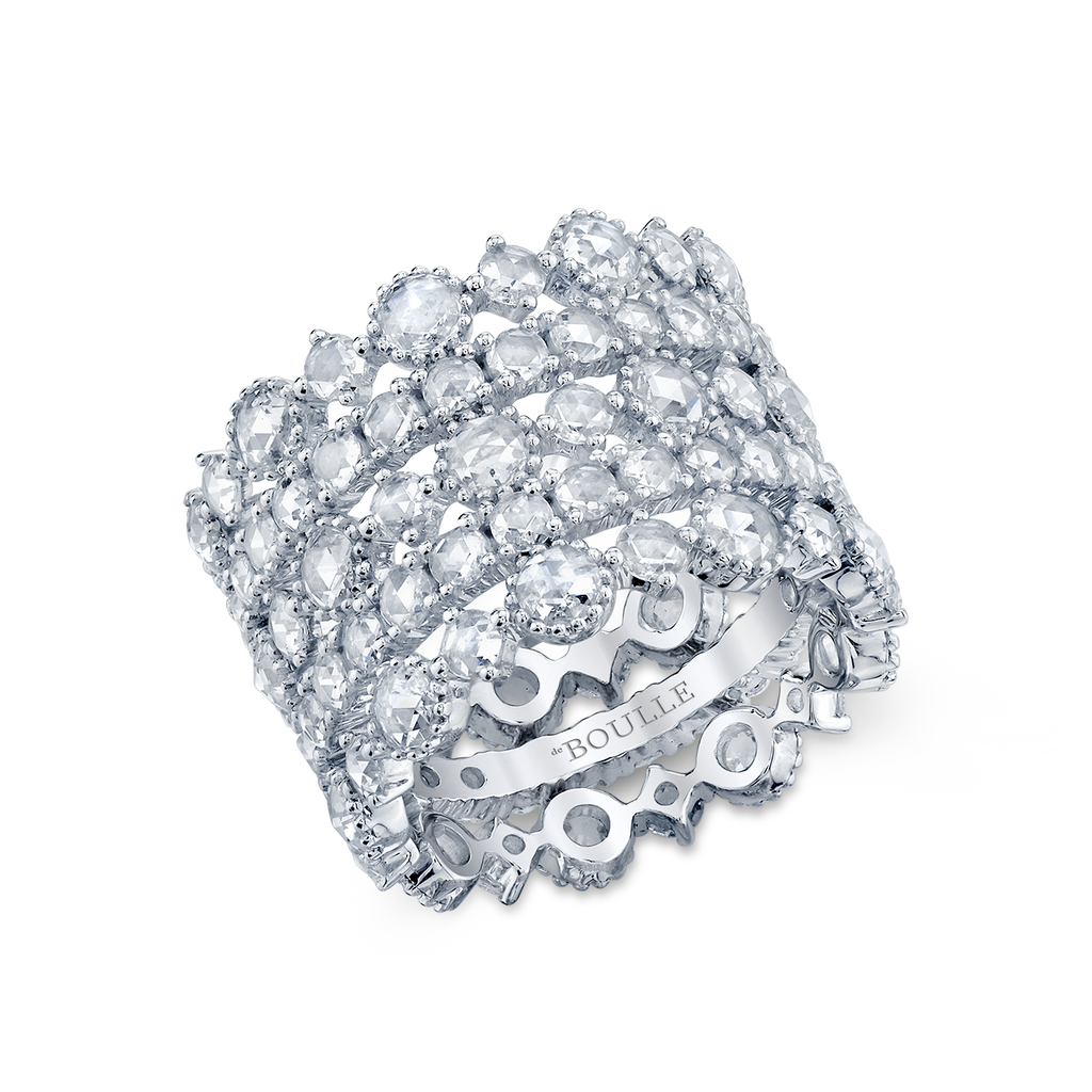deBoulle Collection Rose Cut Diamond Five Row Ring