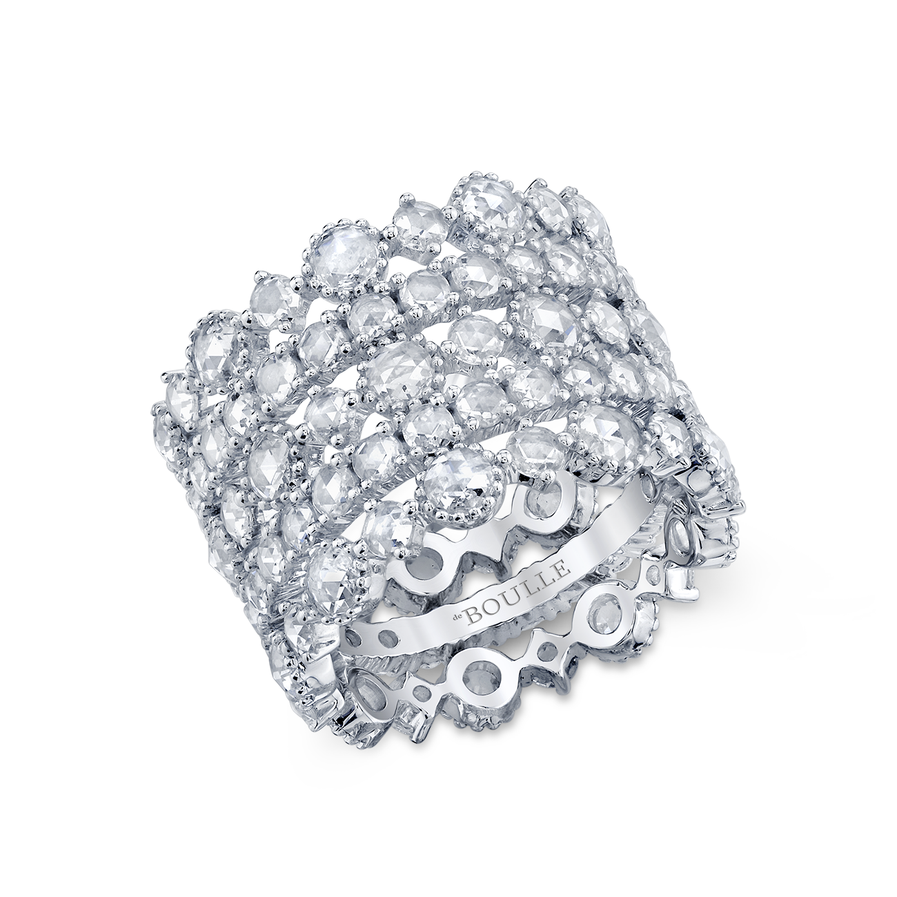 deBoulle Collection Rose Cut Diamond Five Row Ring
