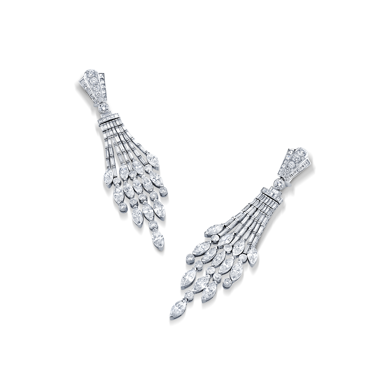 deBoulle High Jewelry Diamond Chandelier Earrings
