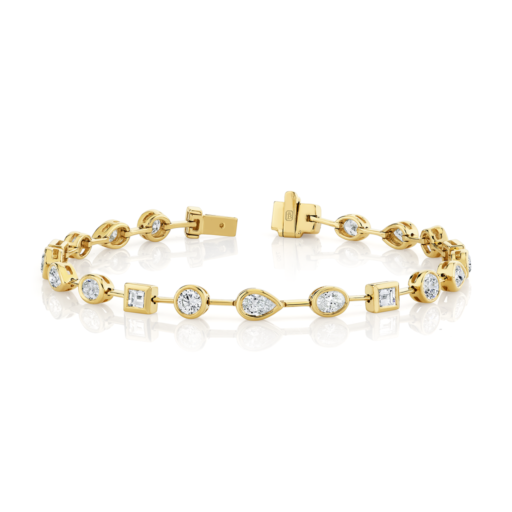 deBoulle Collection Fancy Cut Diamond Bracelet in Yellow Gold