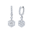 deBoulle Collection Flower Drop Earrings in White Gold