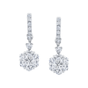 deBoulle Collection Flower Drop Earrings in White Gold