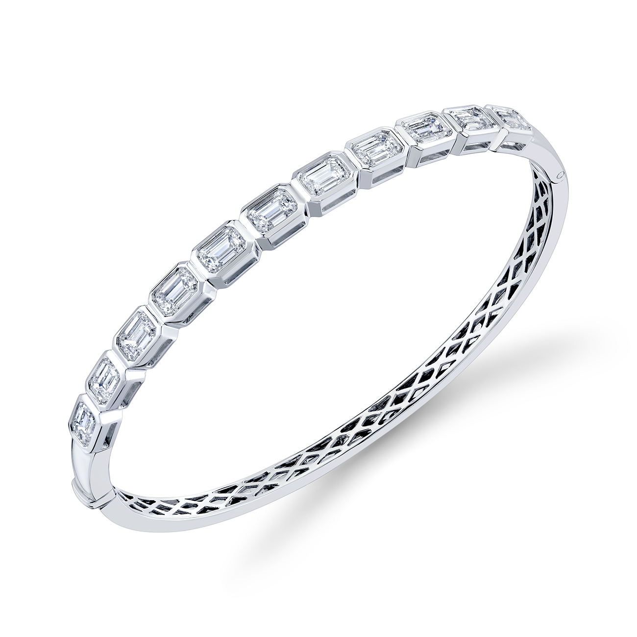 deBoulle Collection East West Emerald Diamond Bangle
