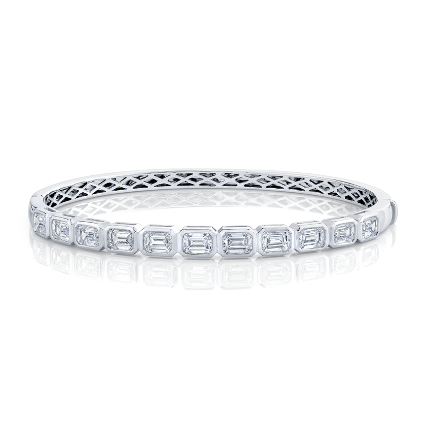 deBoulle Collection East West Emerald Diamond Bangle