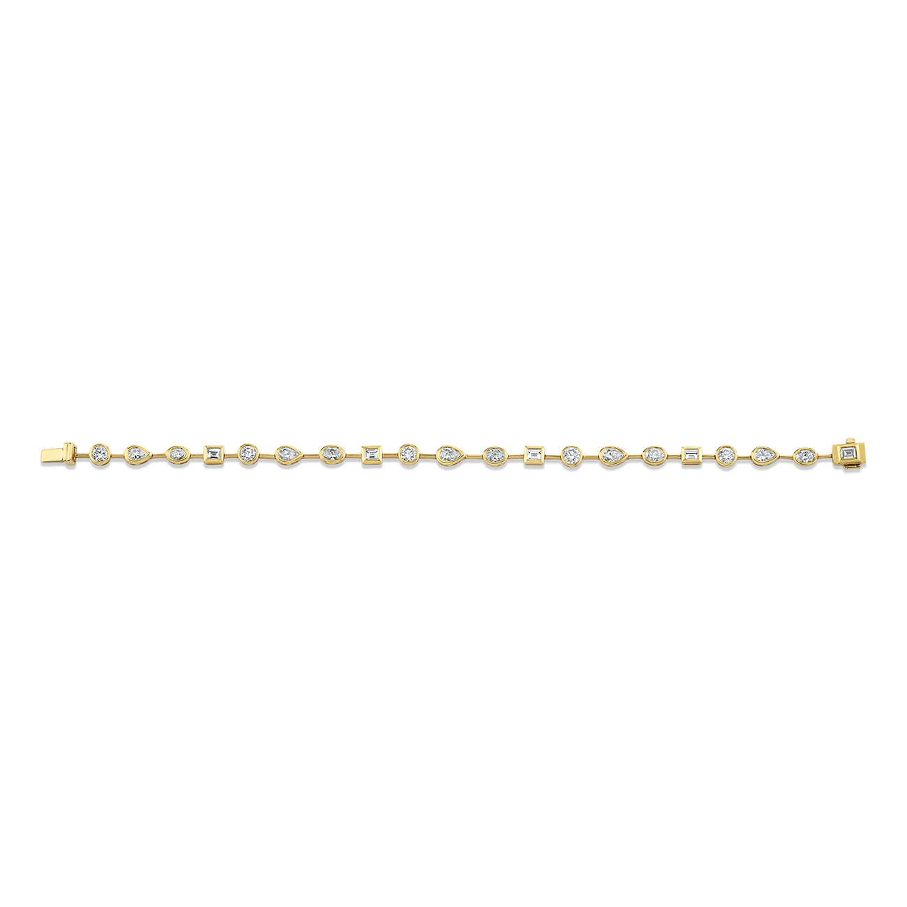 deBoulle Collection Fancy Cut Diamond Bracelet in Yellow Gold