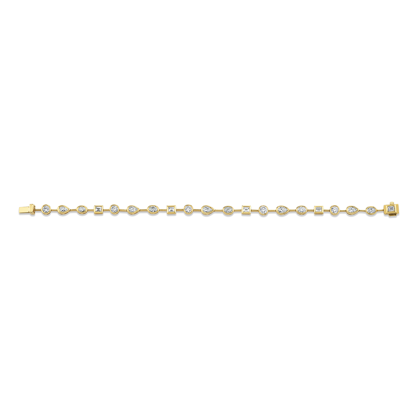 deBoulle Collection Fancy Cut Diamond Bracelet in Yellow Gold