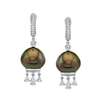 deBoulle Collection Diamond and Black Tahitian Pearl Earrings