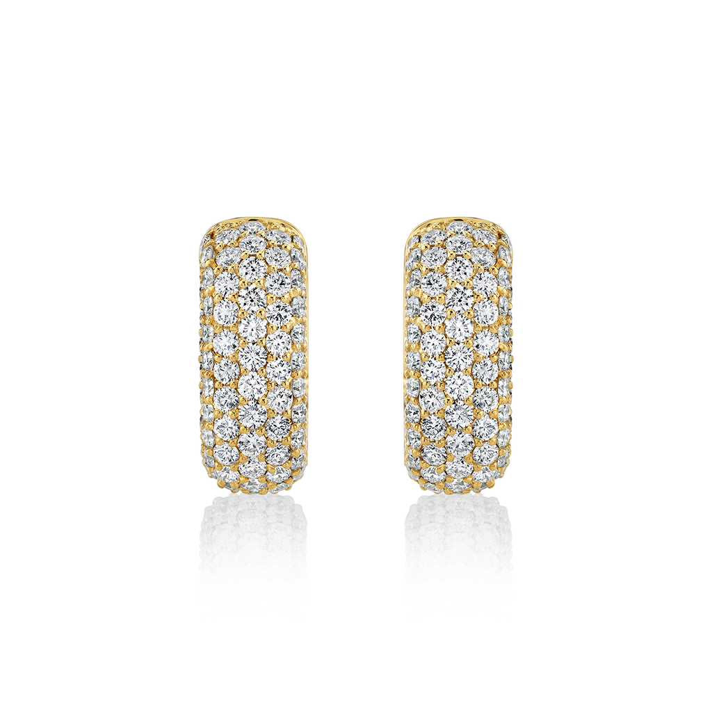 deBoulle Collection Diamond Square Hoop Earrings in Yellow Gold