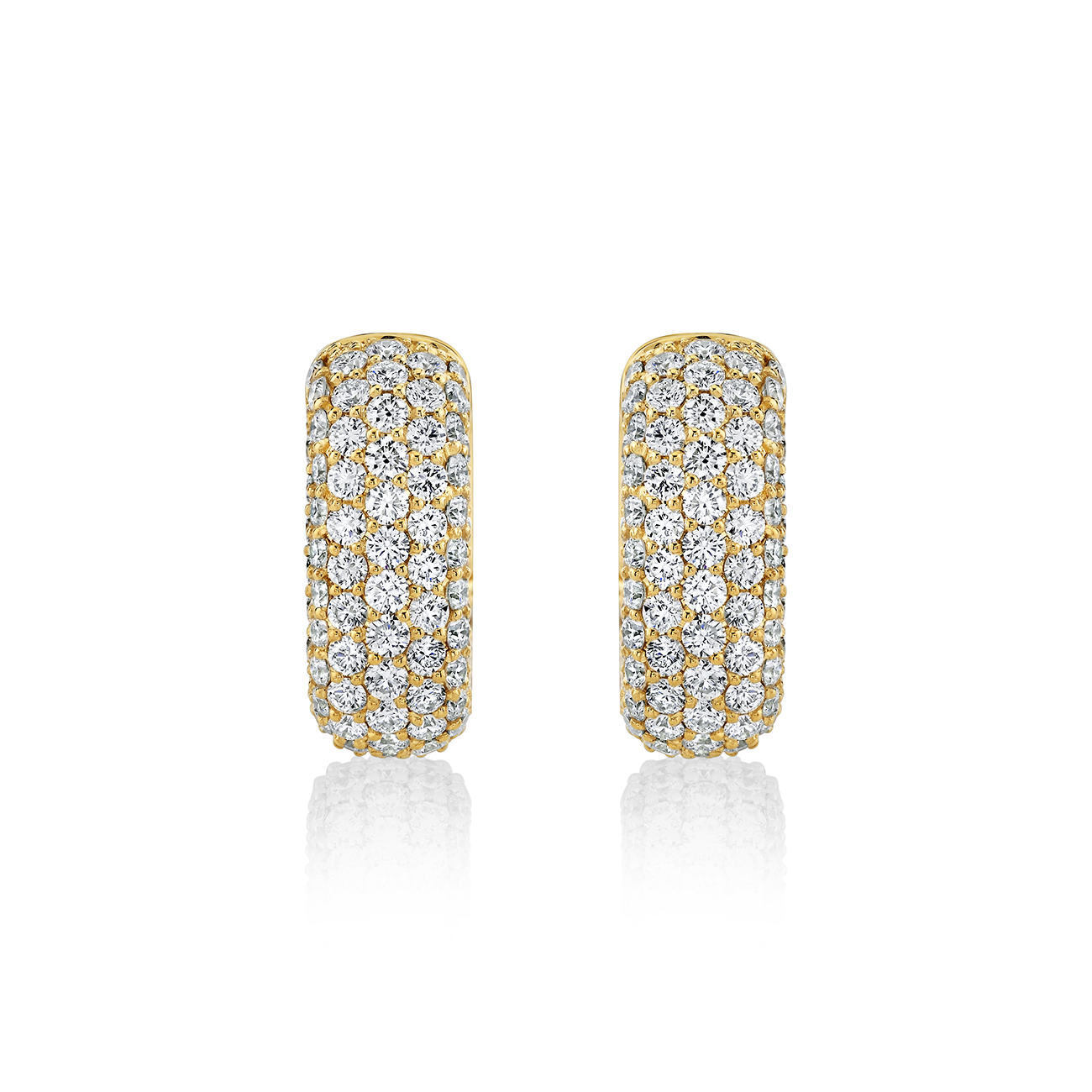deBoulle Collection Diamond Square Hoop Earrings in Yellow Gold