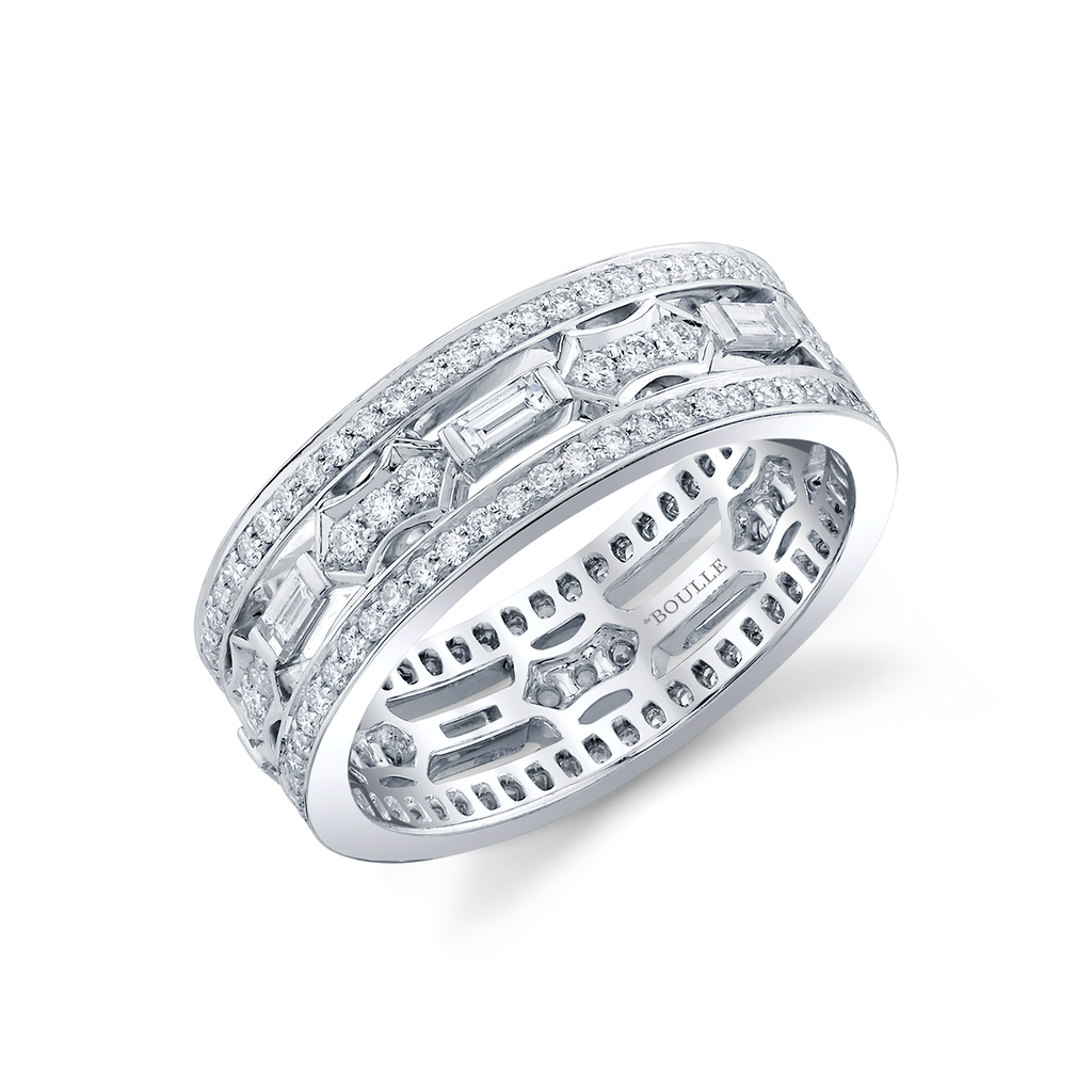 deBoulle Collection Stacked Grace Ring in White Gold