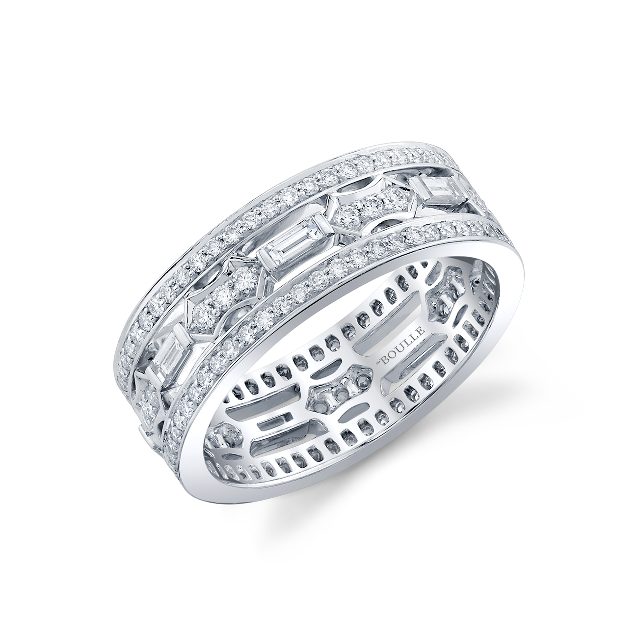 deBoulle Collection Stacked Grace Ring in White Gold
