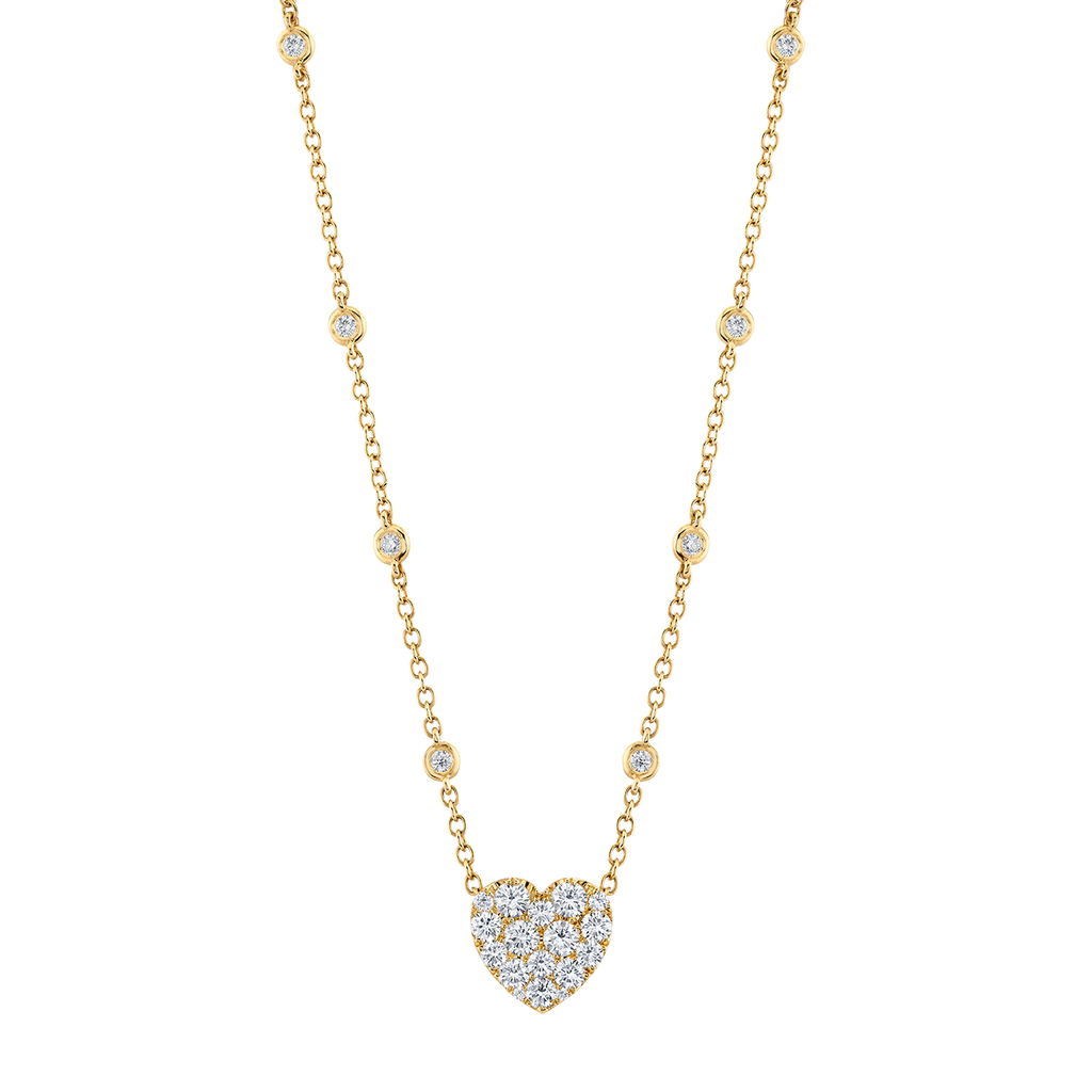 deBoulle Collection Heart Diamond Necklace in Yellow Gold