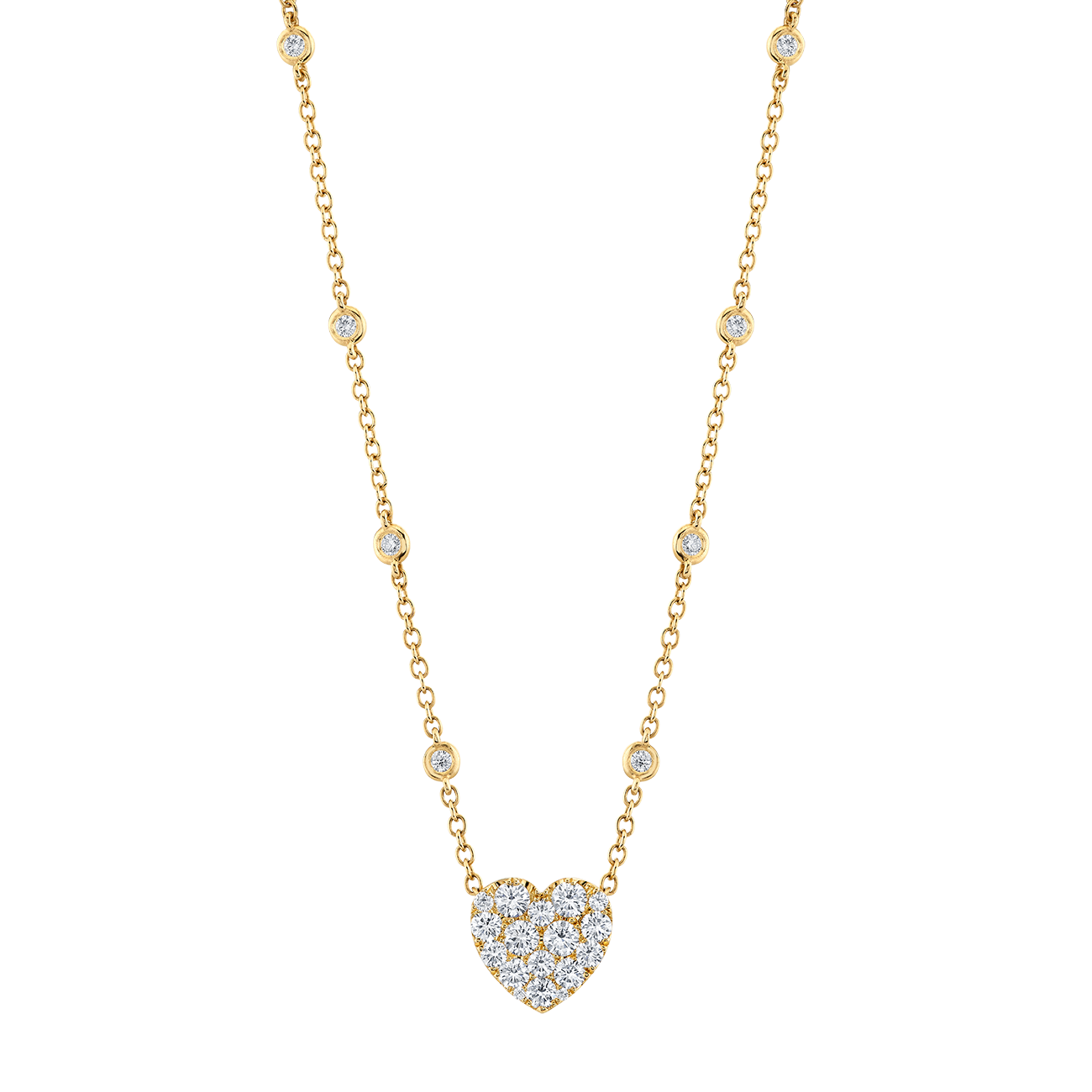 deBoulle Collection Heart Diamond Necklace in Yellow Gold