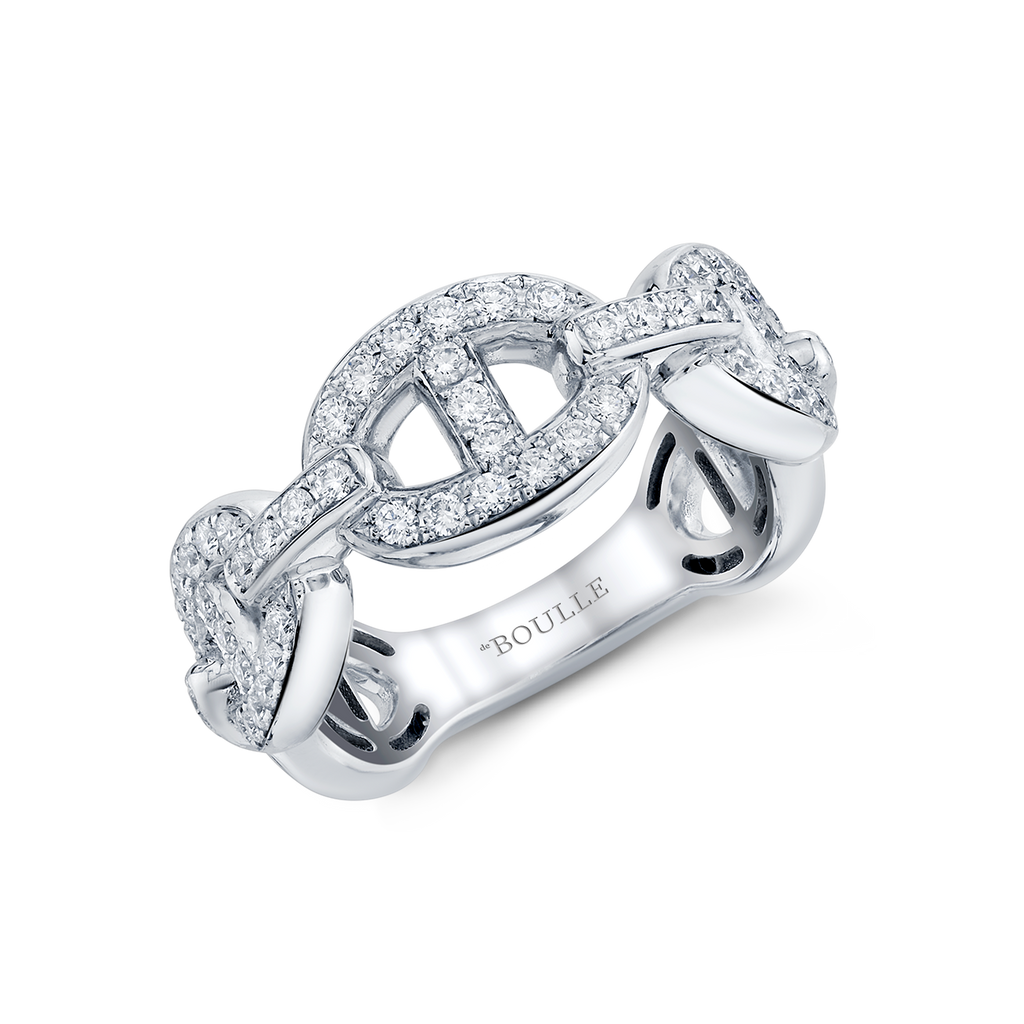 deBoulle Collection Chain Link Ring in White Gold