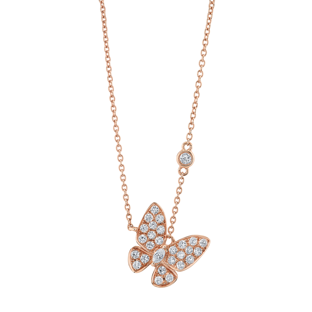 deBoulle Collection Papillion Necklace in Rose Gold