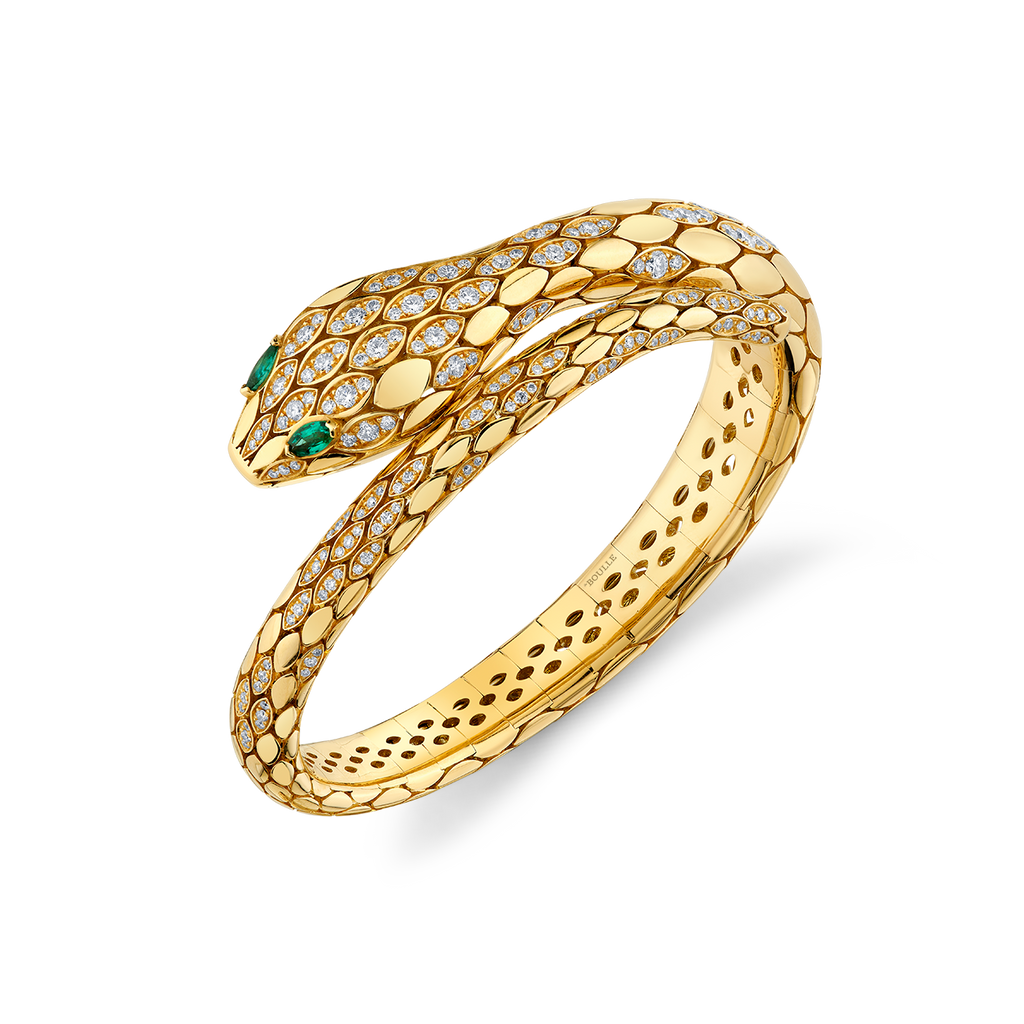 deBoulle Collection Serpent Open Cuff in Yellow Gold