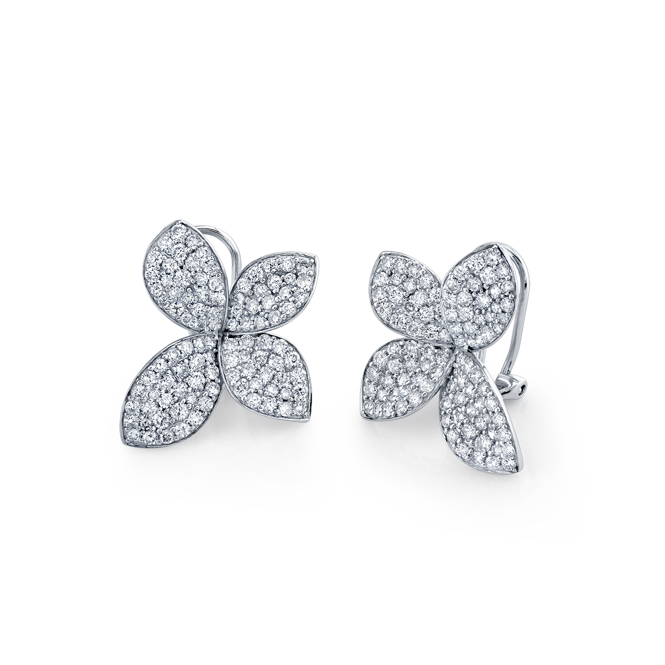 deBoulle Collection He Loves Me Large Earrings in White Gold