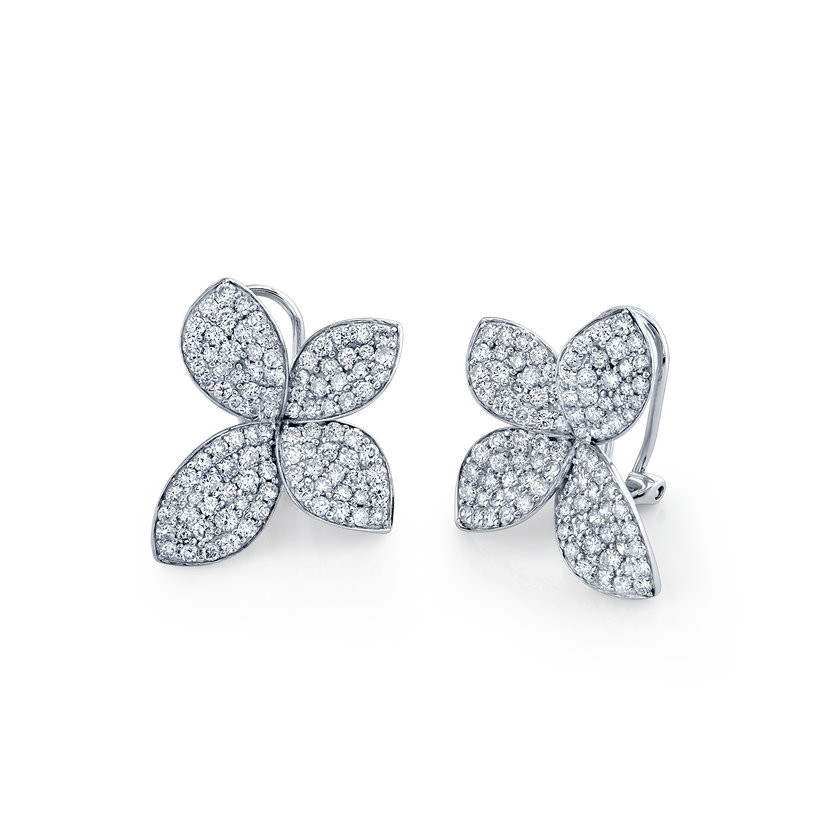 deBoulle Collection He Loves Me Large Earrings in White Gold