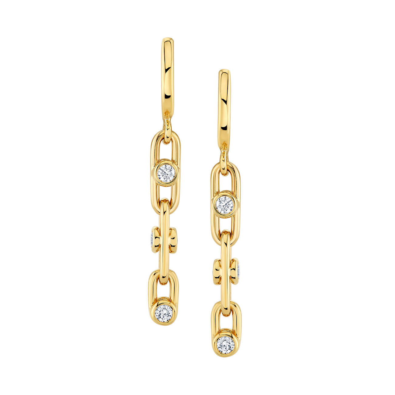 deBoulle Collection Small Link Diamond Dangle Earrings
