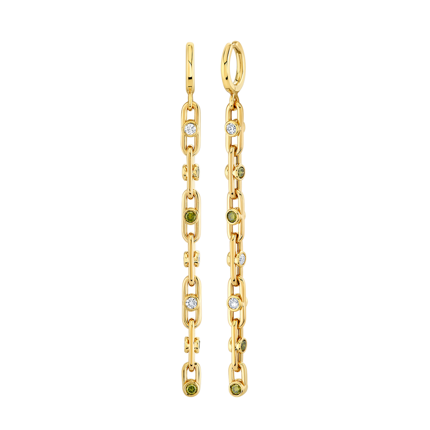 deBoulle Collection Green Diamond Dangle Earrings