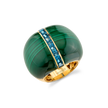 deBoulle Collection Malachite and Blue Topaz Bombé  Ring