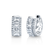 deBoulle Collection Modern Diamond Huggies in White Gold