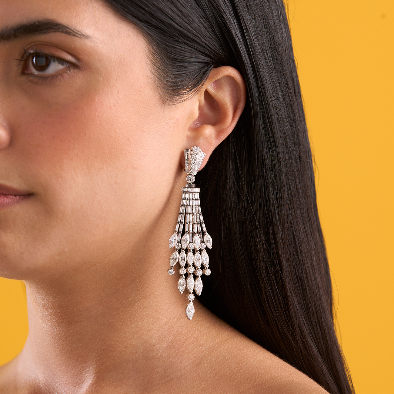 deBoulle High Jewelry Diamond Chandelier Earrings