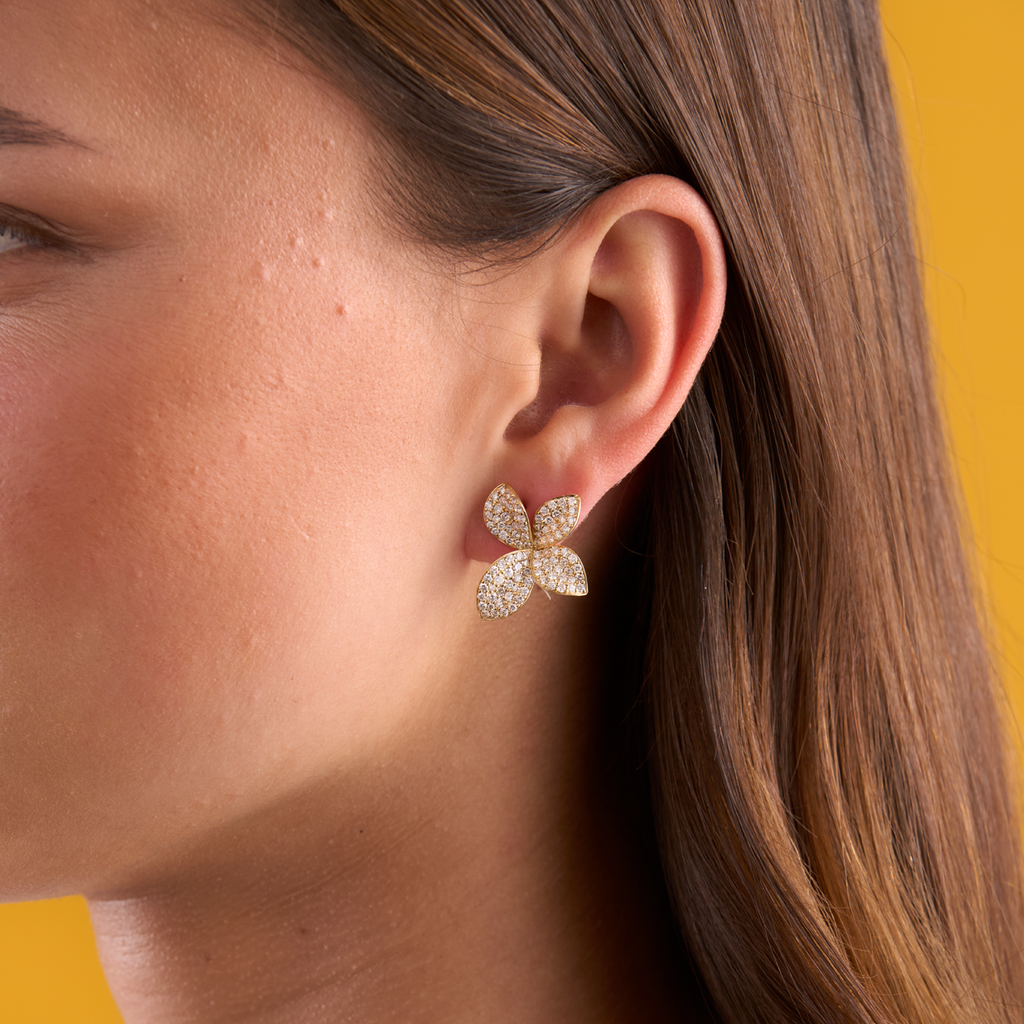 deBoulle Collection He Loves Me Large Earrings in Yellow Gold