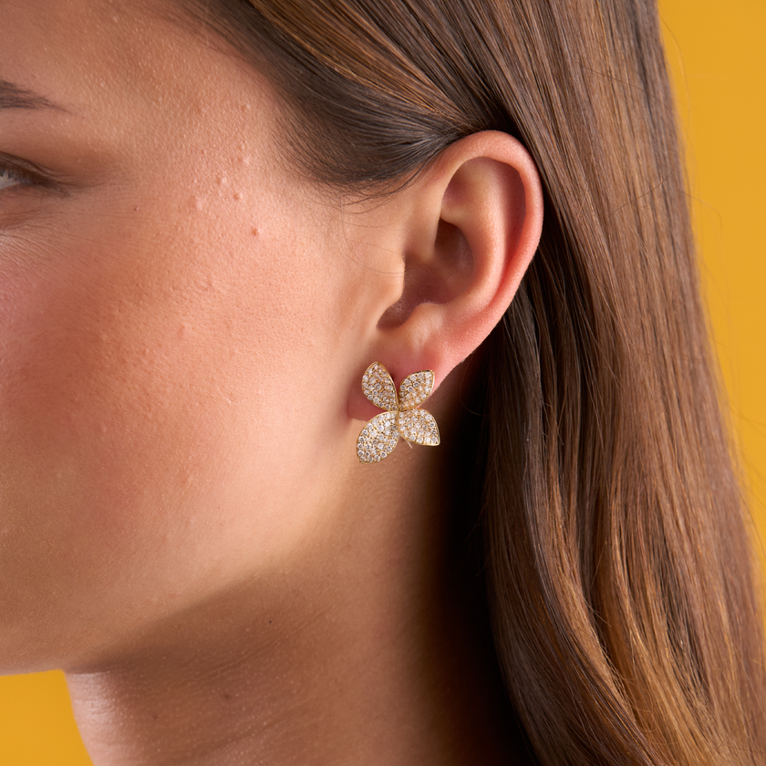 deBoulle Collection He Loves Me Large Earrings in Yellow Gold