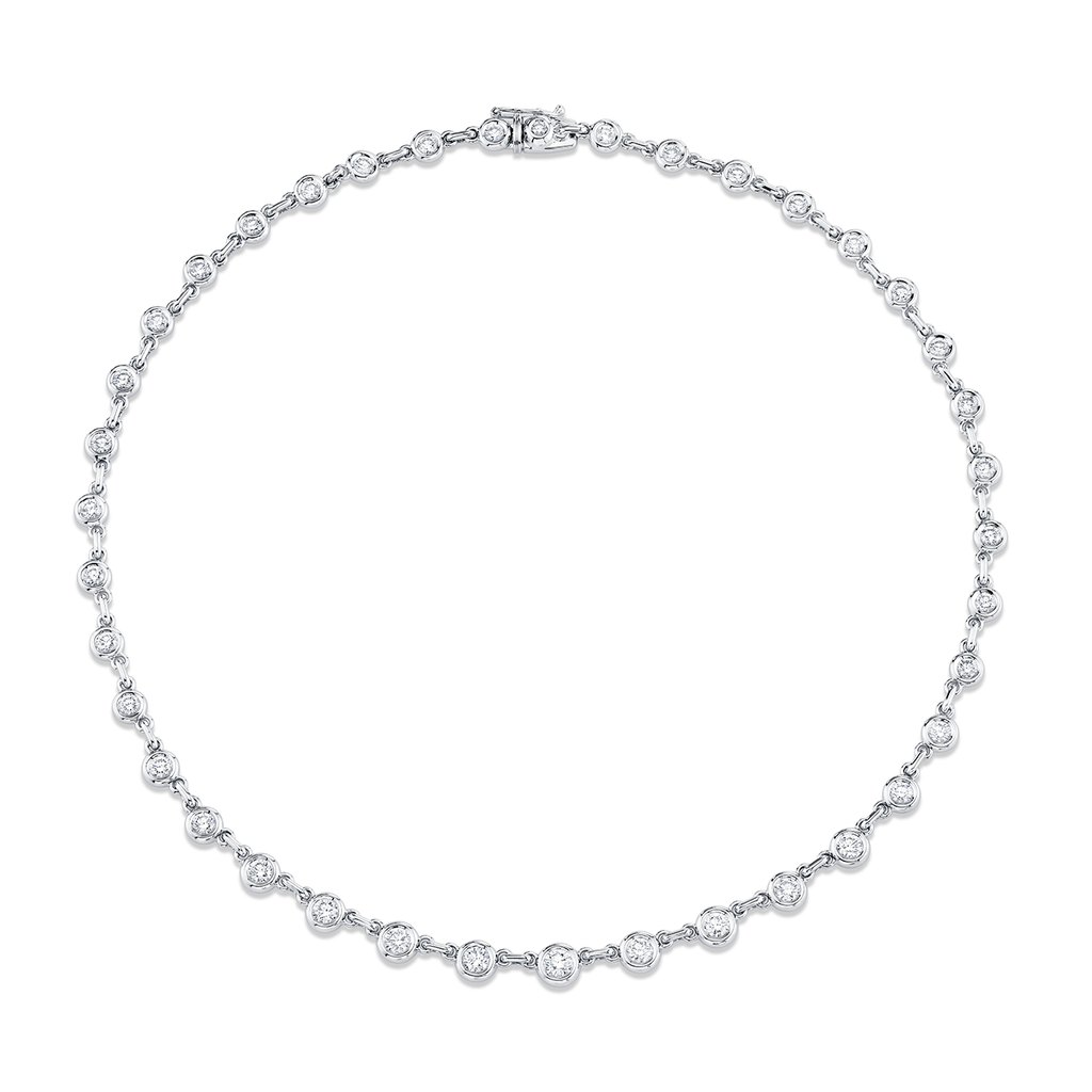 deBoulle Collection Bezel Set Diamond Necklace in White Gold