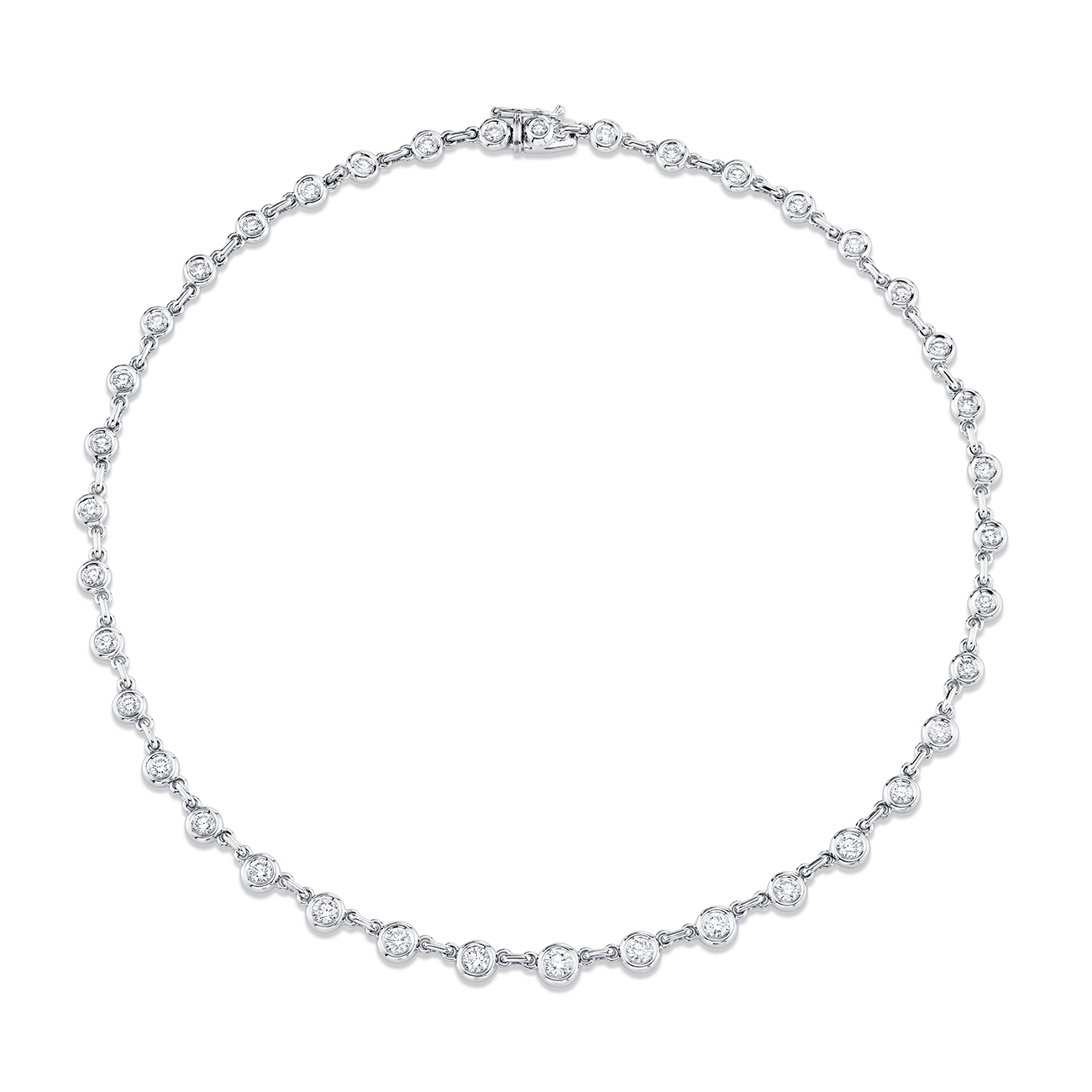 deBoulle Collection Bezel Set Diamond Necklace in White Gold