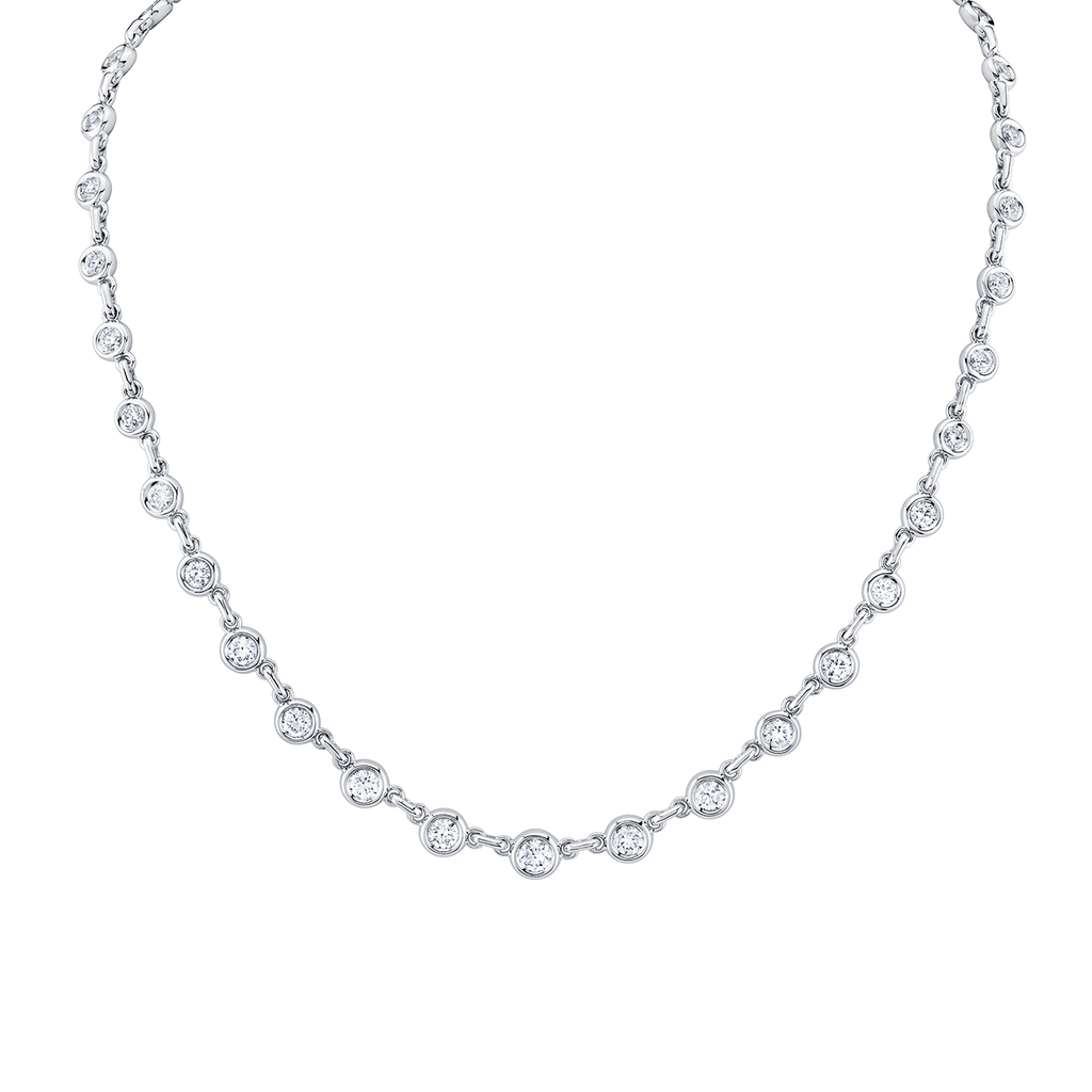 deBoulle Collection Bezel Set Diamond Necklace in White Gold