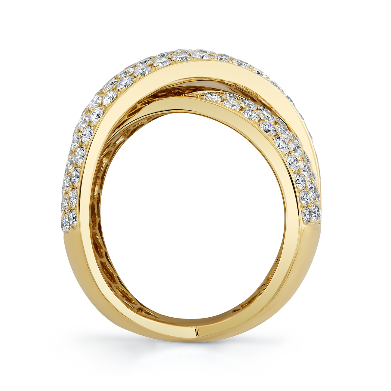deBoulle Collection Diamond Infinity Crossover Ring in Yellow Gold