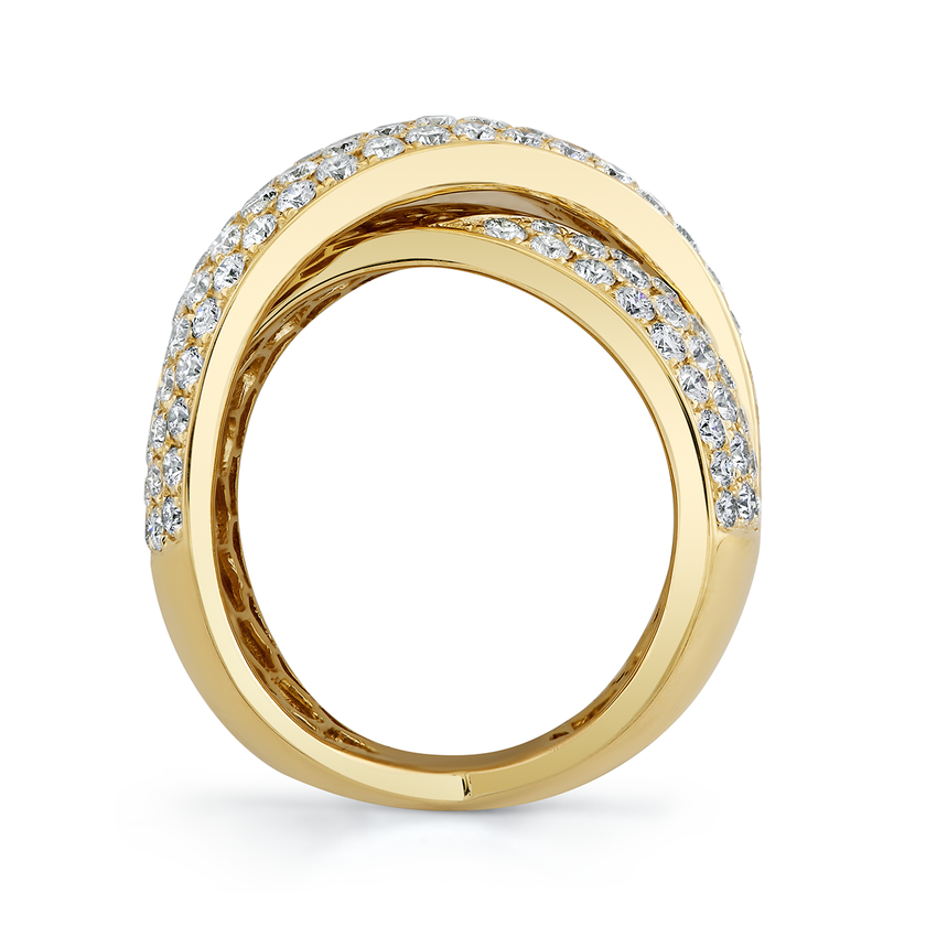 deBoulle Collection Diamond Infinity Crossover Ring in Yellow Gold
