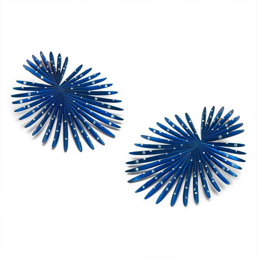 Giorgio B Small Palma Titanium Diamond Earrings