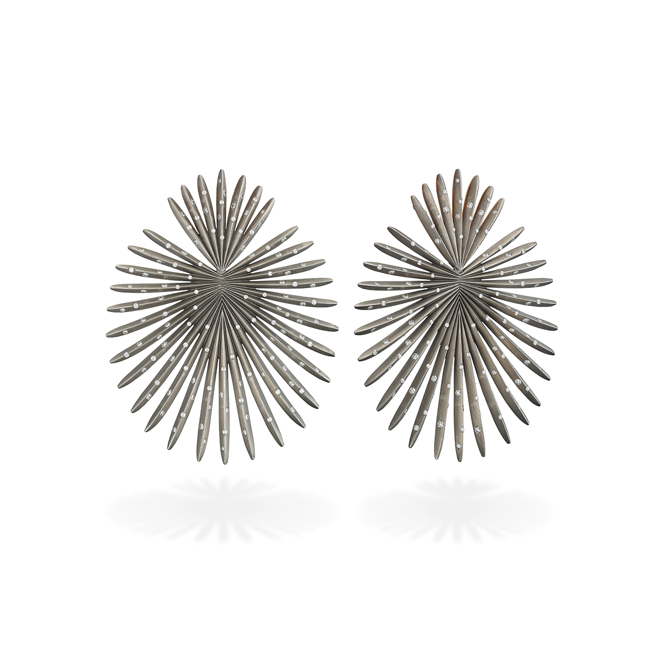Small Palma Titanium Diamond Earrings