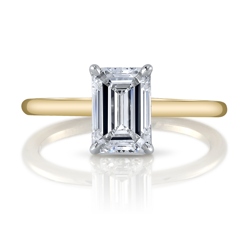 Solitaire Emerald Cut Diamond Engagement Ring